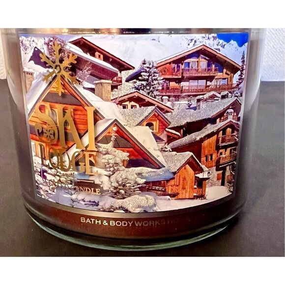 NEW! Rare! Bath & Body Works 3 Wick Candle SKI LODGE Smoky Vanilla, Cypress - Picture 4 of 11